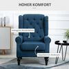 HOMCOM Sessel mit Tufting, hoher Rückenlehne (Loungesessel, 1-St, Ohrensessel), für Schlafzimmer, Wohnzimmer, bis 160 kg, Blau Bild 5