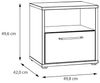 Forte Pittsfield Nachtkommode 50, Nachttisch mit 1 offenem Fach und 1 Schublade, Holzwerkstoff, Schwarz, 49,8 cm breit, 49,6 cm hoch, 42 cm tief Bild 2