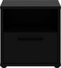 Forte Pittsfield Nachtkommode 50, Nachttisch mit 1 offenem Fach und 1 Schublade, Holzwerkstoff, Schwarz, 49,8 cm breit, 49,6 cm hoch, 42 cm tief Bild 3