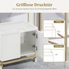 M MCombo Servierwagen mit Rollen & Schublade, Rollwagen Friseurwagen Weiß-Gold, Salon Trolley mit 2 Ablagen und Schrank, 0086 Bild 5
