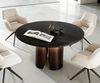 Esstisch Adenza Rund 140x140 cm Marmor Schwarz Silber Metall Gold Ombre Bild 3