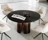 Esstisch Adenza Rund 140x140 cm Marmor Schwarz Silber Metall Gold Ombre Bild 3