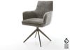 Drehstuhl Heira-Flex mit Armlehnen Bouclé Soft Schlamm Kreuzgestell breit Effektfinish Titan 360° drehbar Wippfunktion Taschenfederkern Bild 3