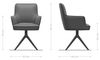 Drehstuhl Heira-Flex mit Armlehnen Bouclé Soft Schlamm Kreuzgestell breit Effektfinish Titan 360° drehbar Wippfunktion Taschenfederkern Bild 2