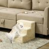 PawHut Haustiertreppe 3-stufige Hunderampe mit abnehmbarer Bezug (Katzentreppe, 1-St, Hundetreppe), Beige, 46 x 35 x 35 cm Bild 2