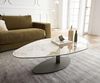 Couchtisch Vibana 140x80 cm Keramik Minas Melange Weiß-Beige Gestell Effektfinish Titan Bild 2