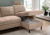 Ecksofa >Pris< Schlaffunktion, Stauraum, hellbraun - 234x88x147 (BxHxT) Bild 3