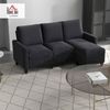 HOMCOM 3-Sitzer Ecksofa Eckcouch in L-Form, Eckgarnitur, 3-Sitzer-Sofa 1 Teile, Dunkelgrau 197 x 139 x 91 cm Bild 3