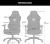 Anda Seat Phantom 3 Stoff Gaming Stuhl für Erwachsene – Ergonomisch PC Stuhl mit verstellbaren 2D Armlehnen, Kopfstütze & Lendenkissen, Bequemer Design, Belastbarkeit bis 90 kg, Grau Bild 3