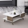 Couchtisch Grenaa mit unterer Ablage Weiß / Walnussoptik [en. casa] Bild 3