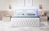 Boxspringbett Sunshine mit indirekter Beleuchtung, USB und Stauraum 160x200 Weiß H2 Bild 2