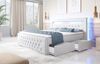 Boxspringbett Sunshine mit indirekter Beleuchtung, USB und Stauraum 160x200 Weiß H2 Bild 4