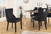 LebensWohnArt Stuhl Edler Stuhl LEON Samt schwarz Löwenkopf Nieten Chesterfield Bild 3