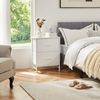 DUMOS Kommode für Schlafzimmer mit 2 Stoffschubladen, hohe Kommode Organizer für Kleidung, Schrank Kinderzimmer, Aufbewahrungsturm mit Schrank, Metallrahmen, Holzplatte, leichte Kinderzimmermöbel Bild 2
