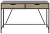 Schreibtisch schwarz / heller Holzfarbton 120x60 cm 2 Schubladen JENA Bild 4