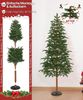 Yorbay Künstlicher Weihnachtsbaum 180cm Weihnachten Baum mit Scheibenbasis & Simulierter Baumstamm, Tanne, Naturgetreuer PE Schmaler Tannenbaum für Heim Geschäft Weihnachtsdeko Bild 5
