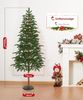Yorbay Künstlicher Weihnachtsbaum 180cm Weihnachten Baum mit Scheibenbasis & Simulierter Baumstamm, Tanne, Naturgetreuer PE Schmaler Tannenbaum für Heim Geschäft Weihnachtsdeko Bild 2