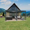 Weide Deluxe Wand-Pavillon | Voll-Alu-Pavillon | 3,6x5,3 M | Lamellendach anthrazit | Wall Pergola Bild 2