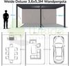 Weide Deluxe Wand-Pavillon | Voll-Alu-Pavillon | 3,6x5,3 M | Lamellendach anthrazit | Wall Pergola Bild 4