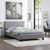 CARO-Möbel Polsterbett Nebraska Bettgestell 120x200 cm Einzelbett Designbett inklusive Lattenrost Textilbezug in grau Bild 2