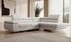 Selsey STEVIL - Ecksofa L-Sofa mit Schlaffunktion, Bettkasten, Ottomane rechts, Veloursbezug Creme Bild 5