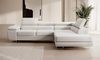 Selsey STEVIL - Ecksofa L-Sofa mit Schlaffunktion, Bettkasten, Ottomane rechts, Veloursbezug Creme Bild 2