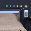 Home Deluxe Polsterbett mit LED-Beleuchtung 'ASTRO' Lattenrost Dunkelgrau 90x200 cm Bild 4