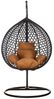 Luxus Hängesessel Style XXL Rattan Korb Gestell Schwarz mit Relaxkissen Braun Bild 2