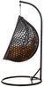 Luxus Hängesessel Style XXL Rattan Korb Gestell Schwarz mit Relaxkissen Braun Bild 3