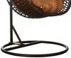 Luxus Hängesessel Style XXL Rattan Korb Gestell Schwarz mit Relaxkissen Braun Bild 5