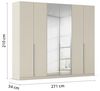 Rauch Möbel Alabama, Kleiderschrank für Schlafzimmer, Kinderzimmer, Wohnzimmer, Garderobe, Flur, 6-türig, Spiegel, mit Zubehör Premium, Farbe Beige, Breite 271 cm Bild 3