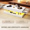 HOMCOM Couchtisch mit 12-Farbiger LED Beleuchtung, 2 Schublade, offenem Regal (Wohnzimmertisch, 1-St, Modern Beistelltisch), Kaffeetisch für Wohnzimmer 120 x 50 x 42 cm, Weiß Bild 5