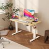 JUMMICO HöHenverstellbarer Schreibtisch Standing Desk Elektrischer Schreibtisch Höhenverstellbar mit Memory-Funktion 140x60 cm,Beige Bild 2