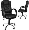 MALATEC Bequeme Bürostuhl Chefsessel Drehstuhl Ergonomischer Schreibtischstuhl mit Kunstlederbezug Schwarz/Weiß/Braun 8983, Farbe:Schwarz Bild 3