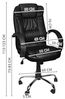MALATEC Bequeme Bürostuhl Chefsessel Drehstuhl Ergonomischer Schreibtischstuhl mit Kunstlederbezug Schwarz/Weiß/Braun 8983, Farbe:Schwarz Bild 2