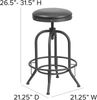 Flash Furniture Barhocker mit Drehheber, Ledersitz, Metall, schwarz, 82,55 x 50,8 x 31,114999999999999999998 cm Bild 3