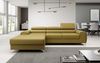 Designer Sofa Melinda mit Schlaf- und Klappfunktion Stoff Senf Links Bild 2
