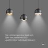 SLV LIGHT EYE® 150, 1~ Pendelleuchte, GU10, Pendellänge 150cm, 1x max. 13W, matt schwarz - Leuchten mit 1 Phasen Adapter Bild 4