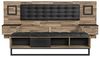 FORTE JAKOBINA Bett mit Nachtkommoden und 2 Schubladen und 1 Tür, Liegefläche 180x200 cm, Holzwerkstoff, Planked Eiche / Schwarzeiche, 296.8 x 119.7 x 234.5 cm Bild 4
