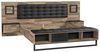 FORTE JAKOBINA Bett mit Nachtkommoden und 2 Schubladen und 1 Tür, Liegefläche 180x200 cm, Holzwerkstoff, Planked Eiche / Schwarzeiche, 296.8 x 119.7 x 234.5 cm Bild 5