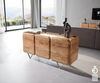 Sideboard Kiano 145 cm Akazie Natur 3 Türen V-Fuß Edelstahl Raumteiler Bild 2