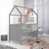 roba Hausbett 60 x 120 cm + Wickelplatte mit Auflage 'roba Style' grau - Taupe Bild 4