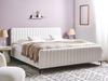 Bett mit Lattenrost Bouclé LUNAN 180 x 200 cm Cremeweiß Bild 2