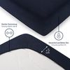 Blumtal® Premium Topper Spannbettlaken 200x220 cm Jersey im 2er Set - Oeko-TEX zertifiziertes Bettlaken 200x220 Baumwolle 100% - Spannbetttuch 200x220 Topper bis 10cm Höhe - Dark Ocean Blue - Blau Bild 4