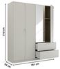 Rauch Möbel Pure by Quadra Spin Schrank Drehtürenschrank, Grau, 4-trg. mit Spiegel, inkl. 2 Kleiderstangen, 2 Einlegeböden, 2 Schubkästen, BxHxT 181 x 210 x 54 cm Bild 3
