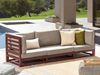 3 Sitzer Sofa TRANI Akazienholz Dunkelrot Bild 2