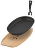 BBQ-Toro Servierpfanne Gusseisen Servierpfännchen mit Holzbrett (6x), 27 x 18 cm - oval, Gusseisen (Set), Gusseisen Servierpfännchen-Set mit Holzbrett Bild 5