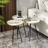 Beistelltisch 3er Set Marmoroptik Weiß 21786245 Bild 5