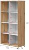 Dmora - Buchhandlung Sacramento, Umschaltbares Bücherregal mit 8 Fächern, Multipositions-TV-Ständer, cm 72x33h137, Asteffekt Eiche und Weiß Bild 3