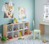 Dmora - Buchhandlung Sacramento, Umschaltbares Bücherregal mit 8 Fächern, Multipositions-TV-Ständer, cm 72x33h137, Asteffekt Eiche und Weiß Bild 4